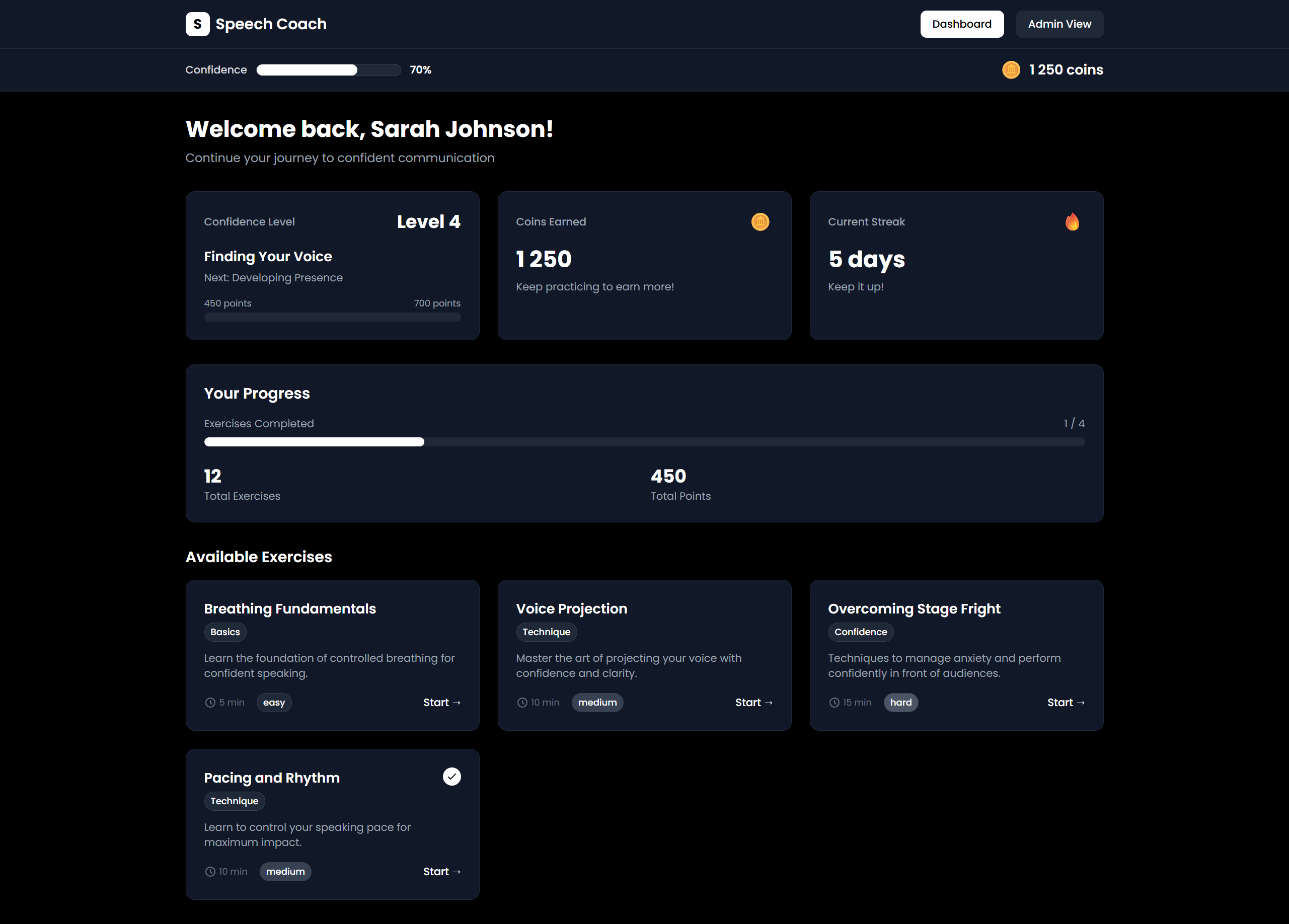 Speech Coaching Web App